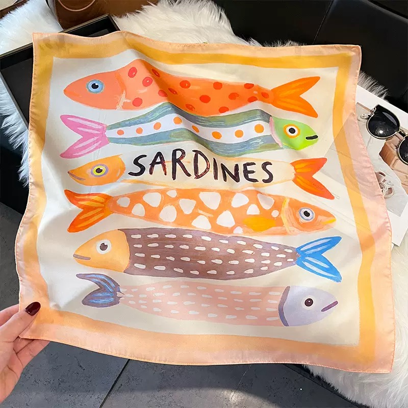 Fashion Fish Pattern Square Si - Face Scarf Mask review and price